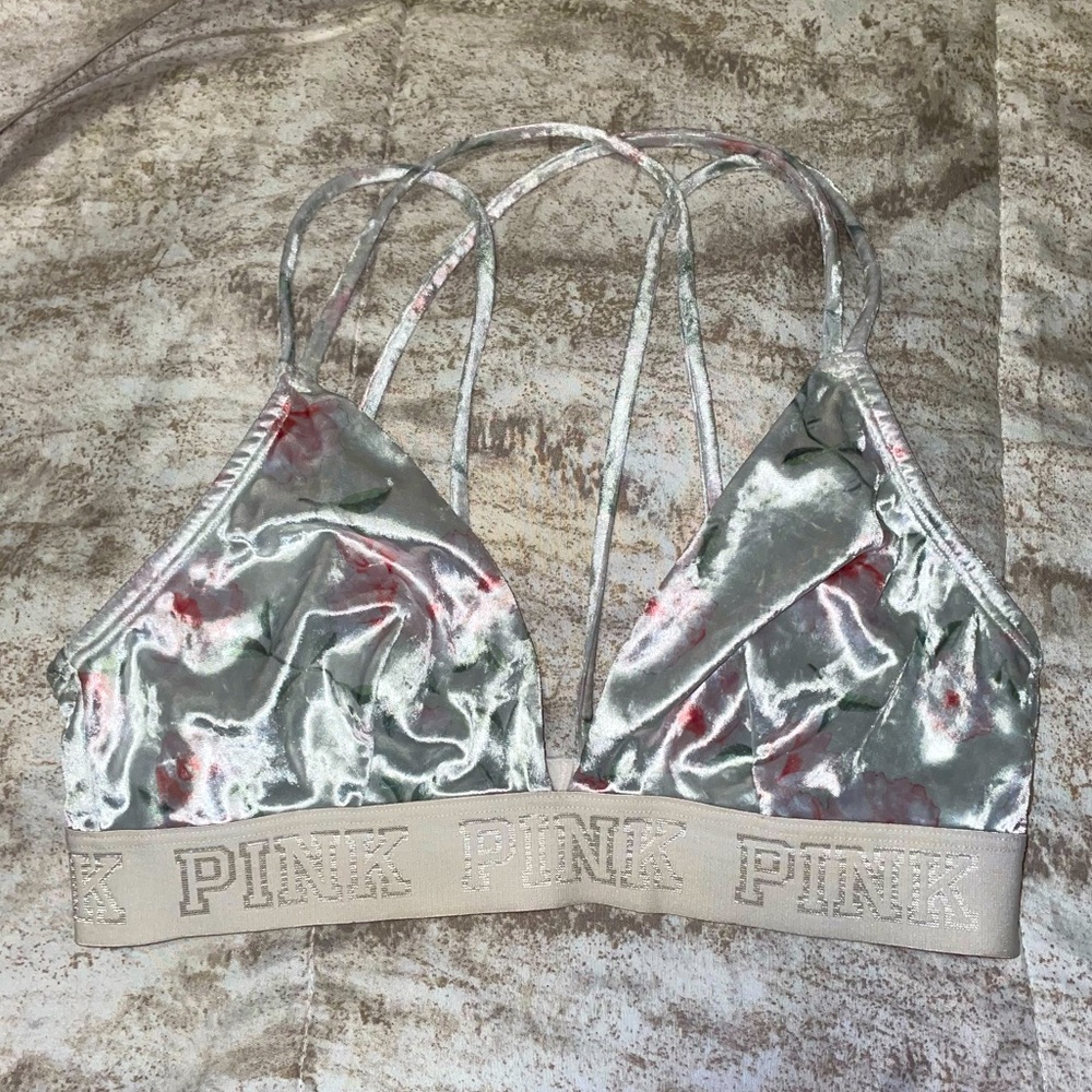 5/$25❌ FINAL CALL❌ PINK floral velvet bralette